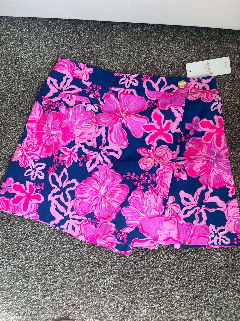 Lilly Pulitzer Starlight Navy Once and Floral Brenton mini Skort